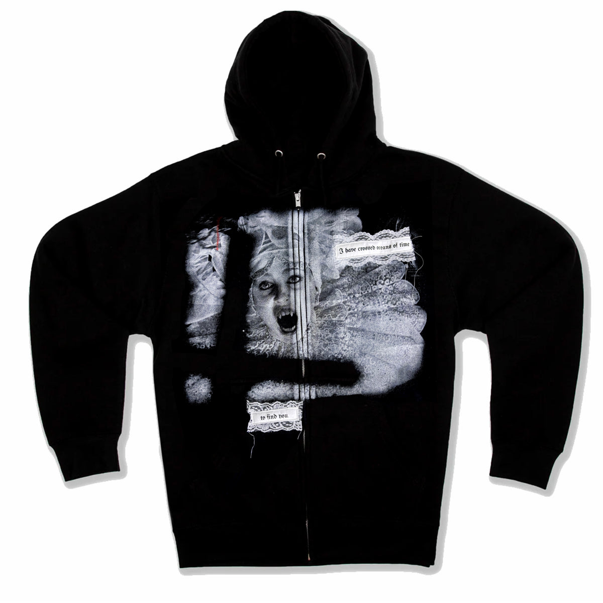 "i have crossed oceans of time to find you" dracula zip hoodie