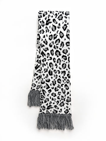 bat leopard knit scarf