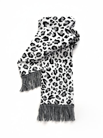 bat leopard knit scarf